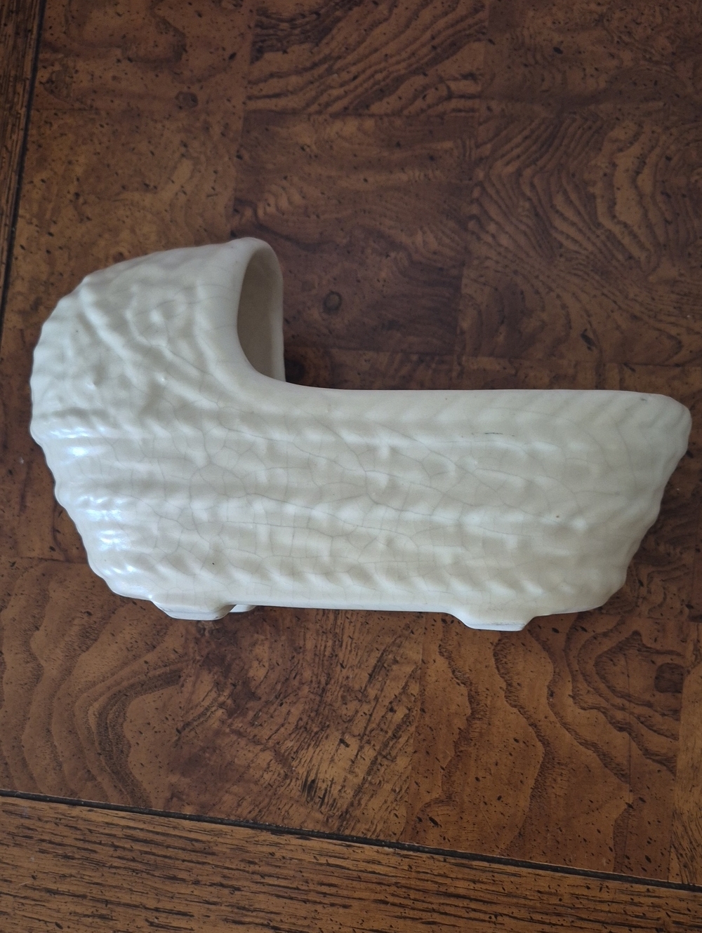 Vintage White Ceramic  Baby Cottage Planter